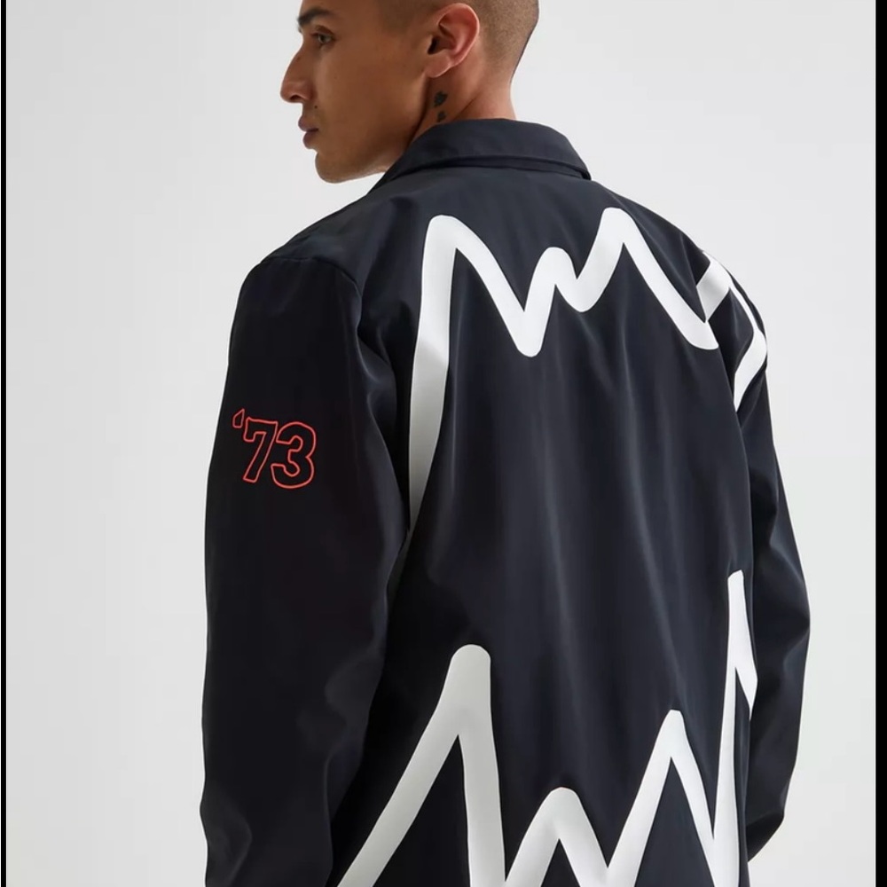 Puma Black Jacket with White Graphic and Red Detail